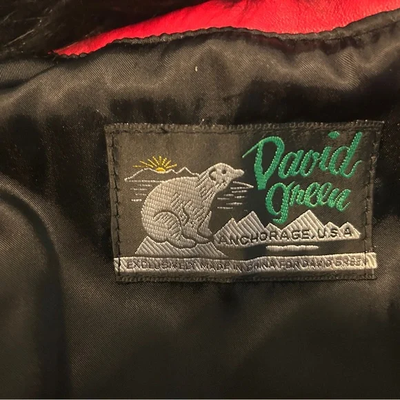 Vintage Red Leather Fur Collar Jacket 70s Mod Glam Rock Style | Real Fur Trim M - Picture 5 of 6